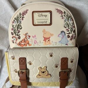 Loungefly Cream and Yellow Winnie the Pooh Floral Mini Backpack